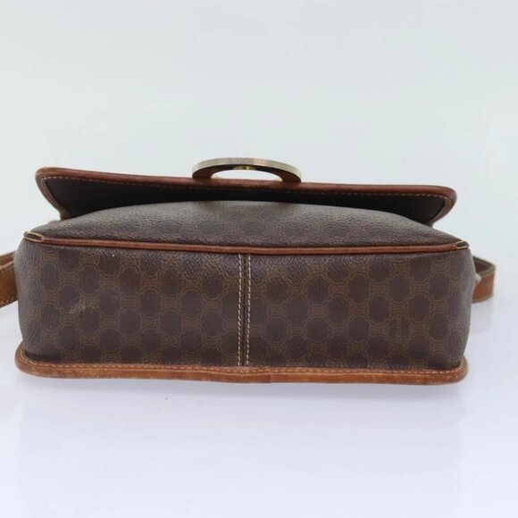 CELINE Macadam Canvas Shoulder Bag PVC Leather Brown Gold Auth 93829 - Picture 6 of 14